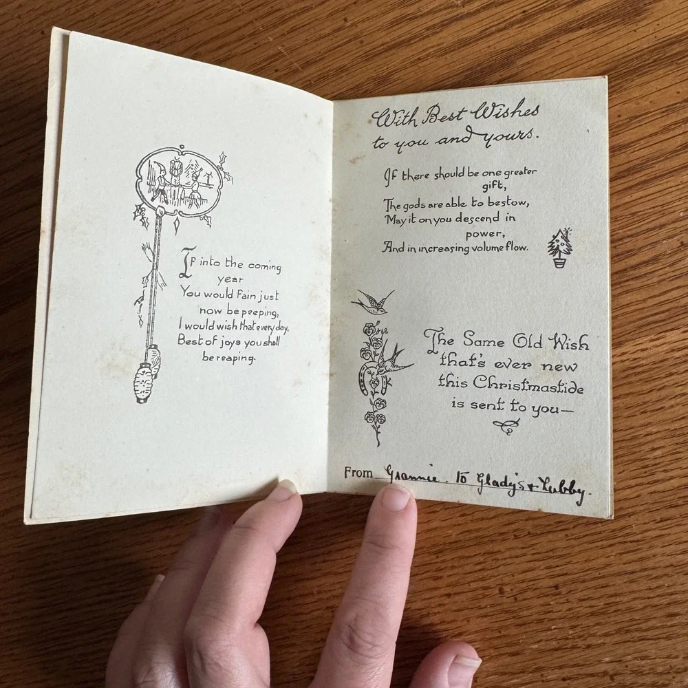 Antique‎ Early 1990s Victorian Christmas Card Fortune Fair Befriend Thee